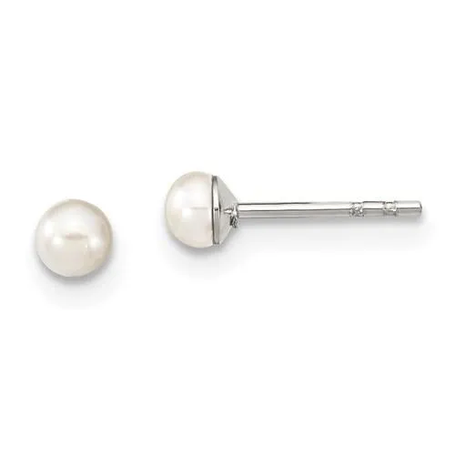 Baby Sterling Silver Freshwater Cultured Pearl Earrings