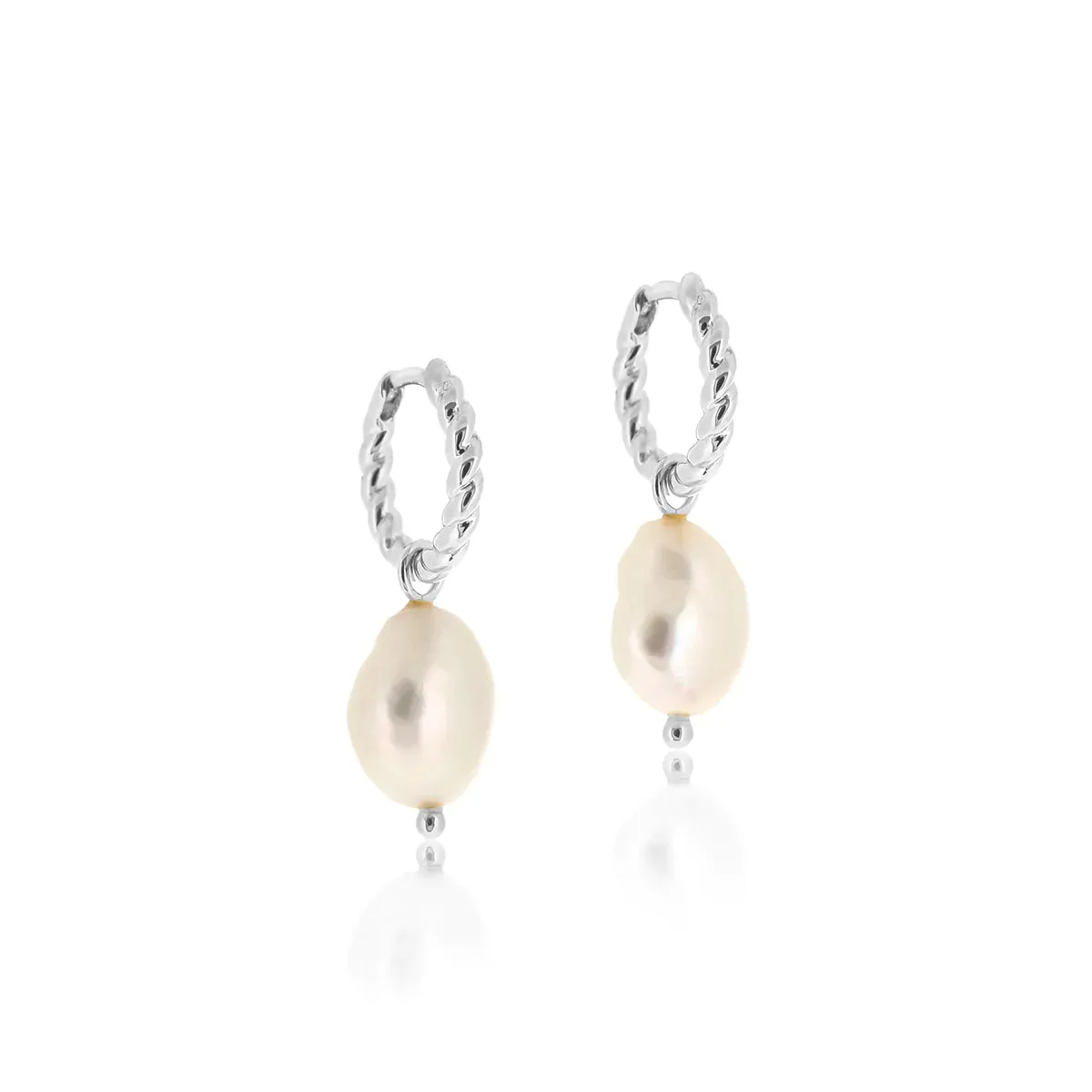 Baroque Pearl Rope Huggie Earrings