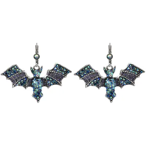 Belinda Bat Leverback Earrings (Silver Ox)