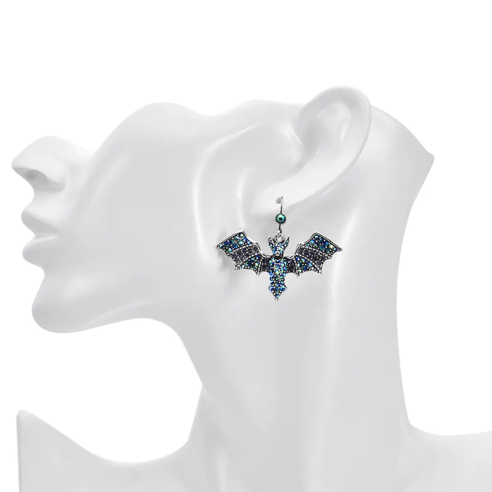 Belinda Bat Leverback Earrings (Silver Ox)