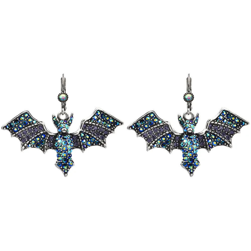 Belinda Bat Leverback Earrings (Silver Ox)