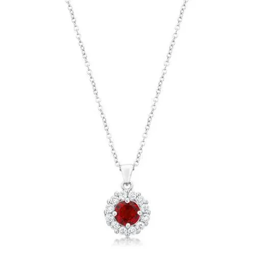 Bella Bridal Pendant in Ruby Red