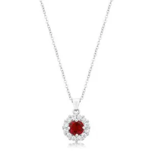 Bella Bridal Pendant in Ruby Red