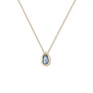 Blue Sapphire Freeform Slider Necklace