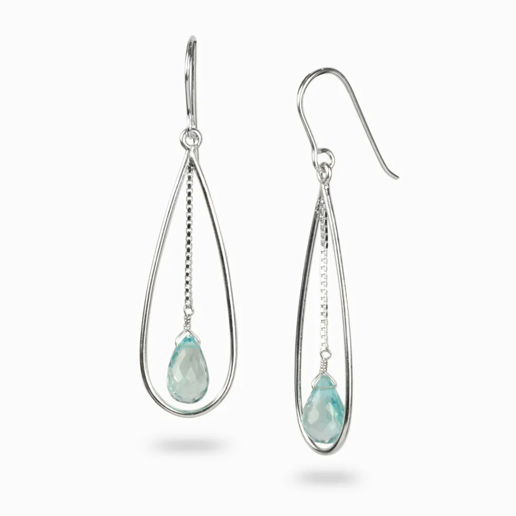 Blue Topaz Drop Earrings