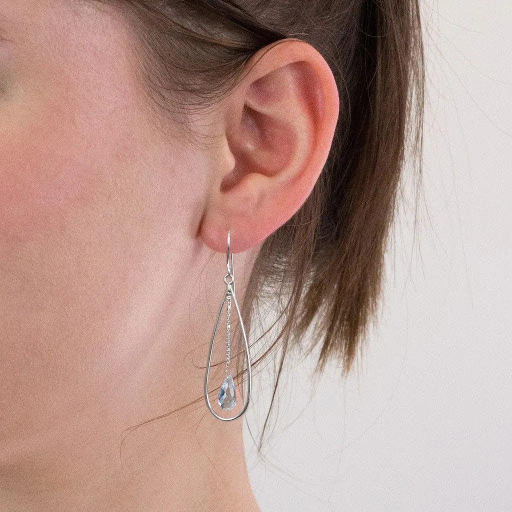 Blue Topaz Drop Earrings