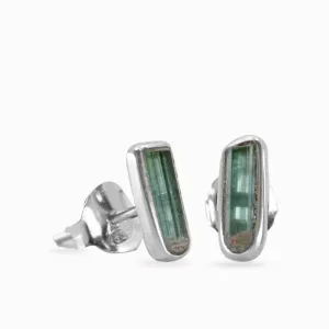 Blue Tourmaline Stud Earrings