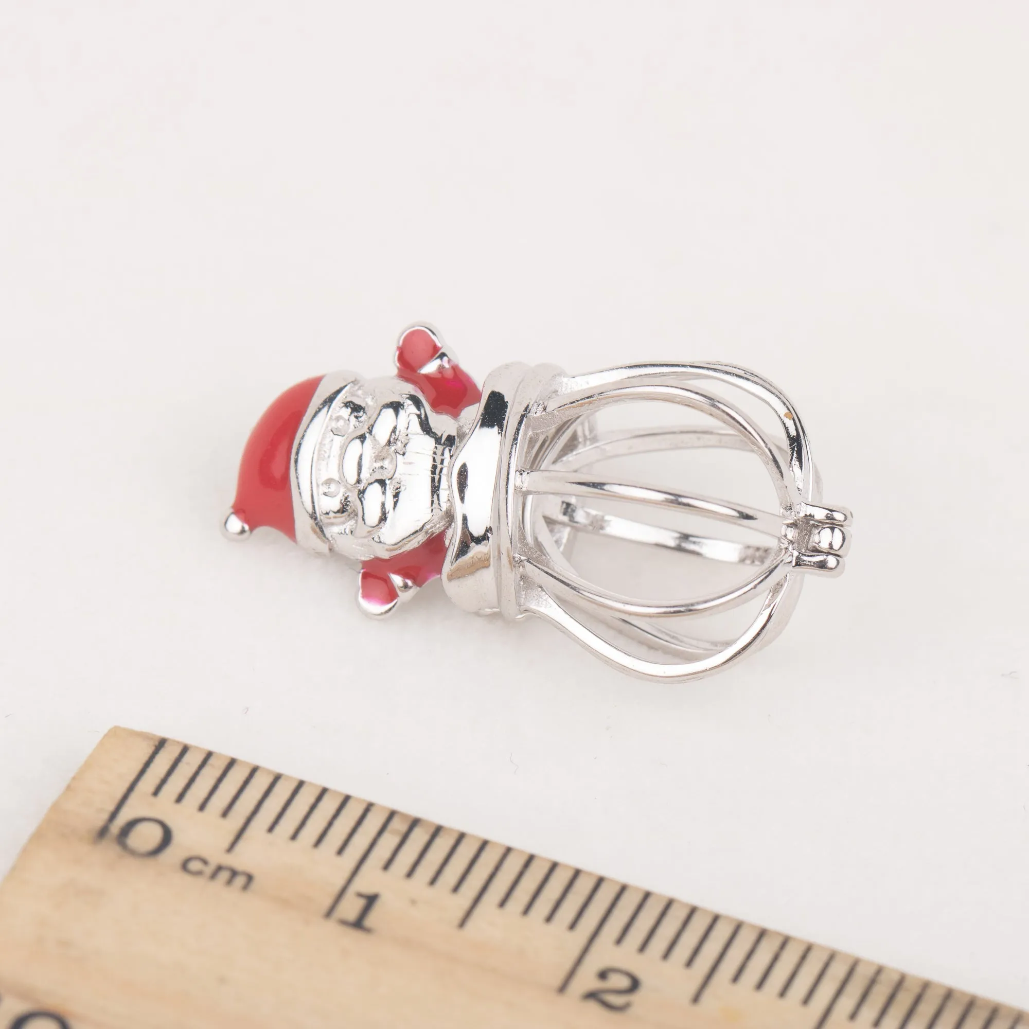 C030069 sterling silver snow man shape Freshwater pearl cage pendant necklace jewelry locket for pearl party