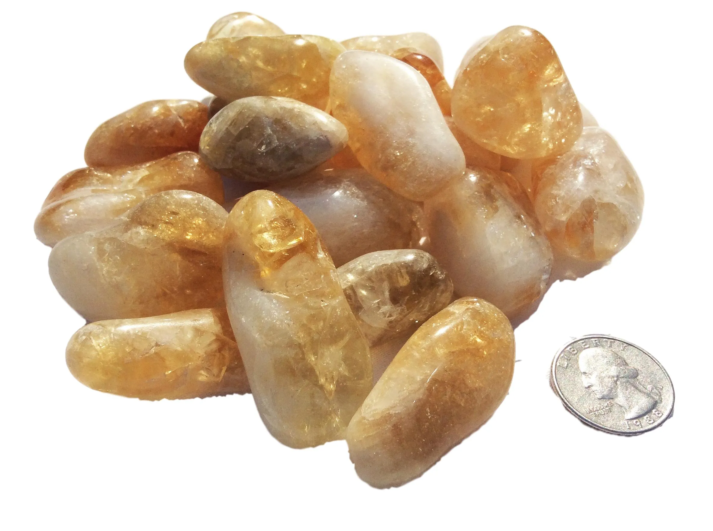 Chakra Healing Stones - set of 10 Polished Citrine Stones