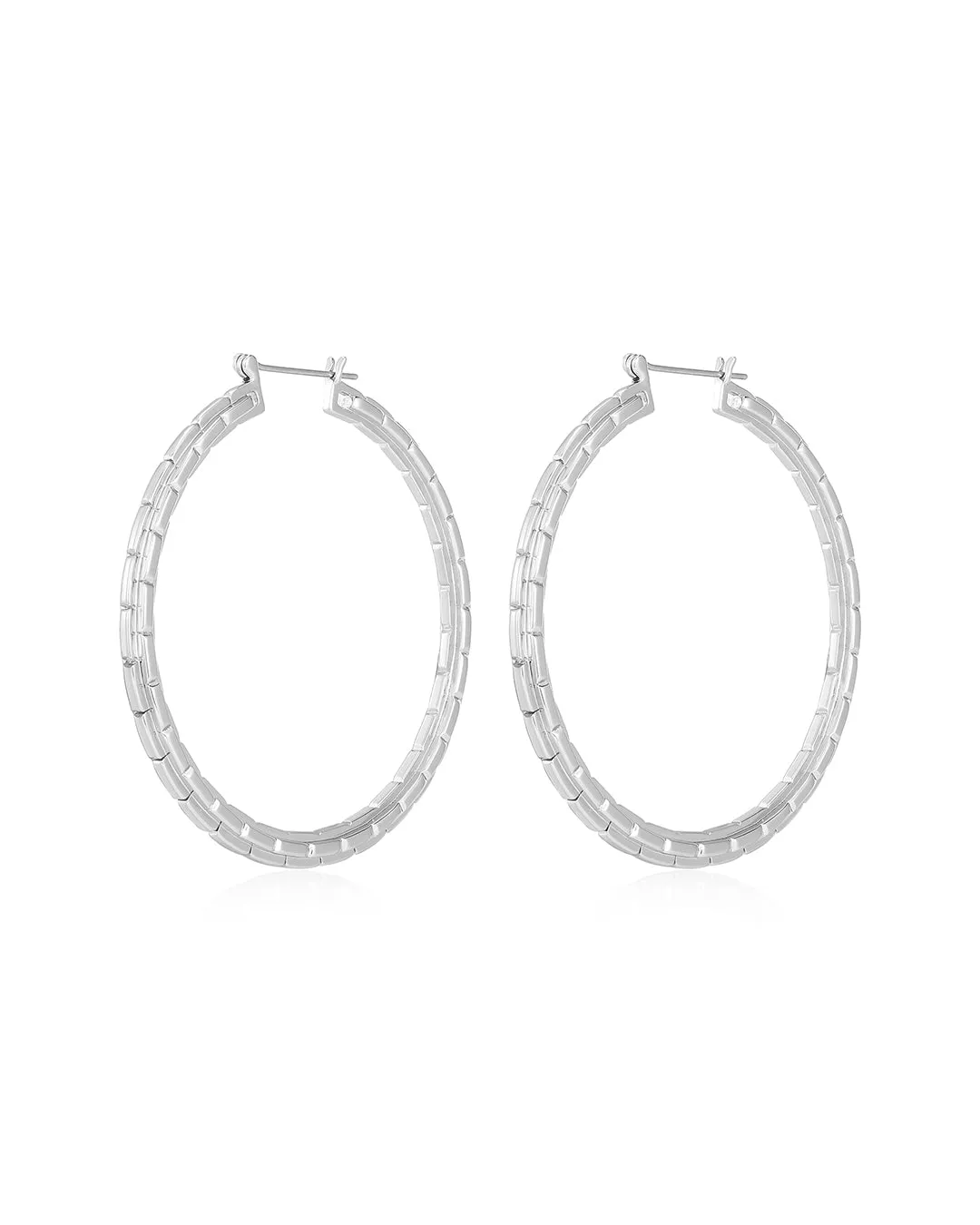 Chloe Chain Hoops- Silver