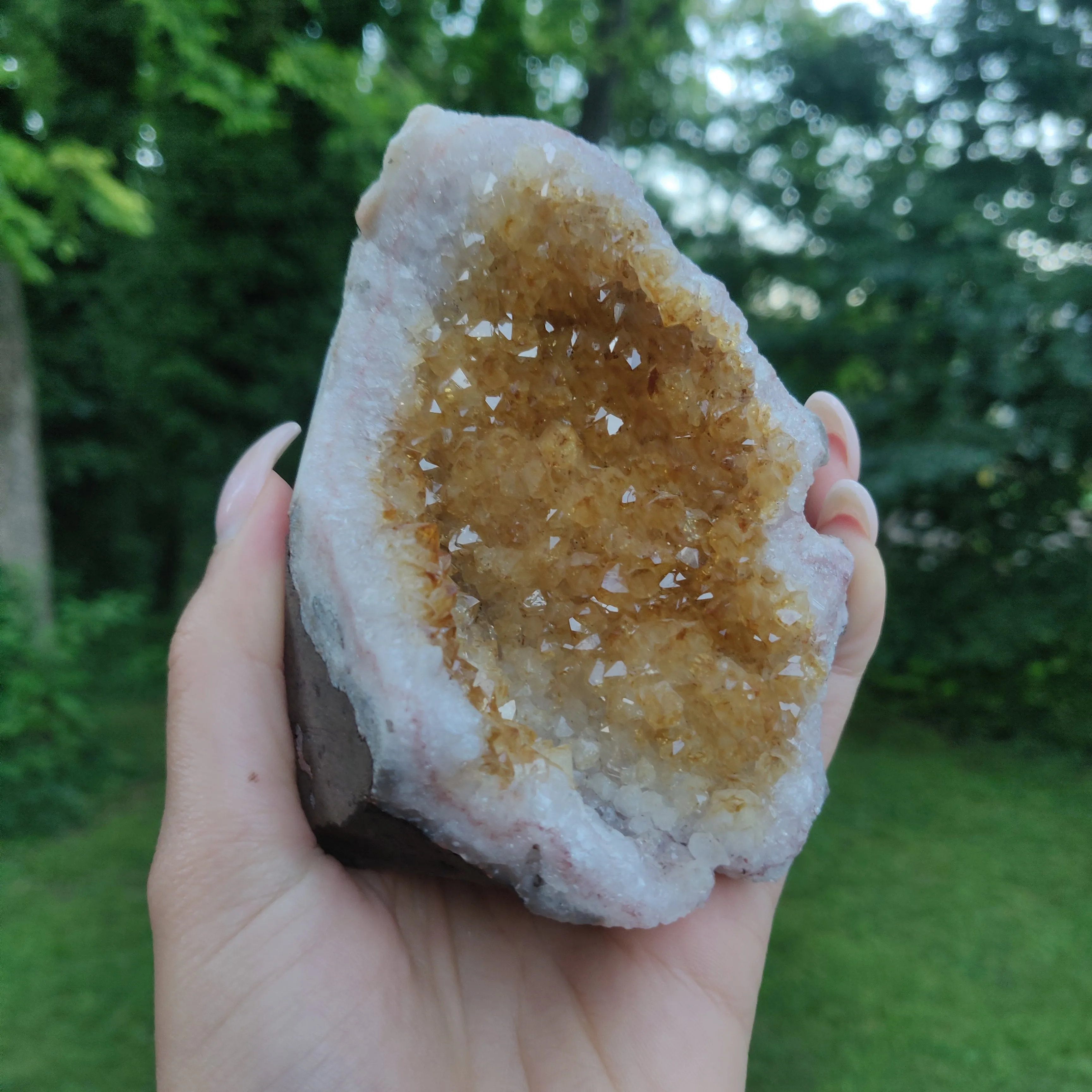 Citrine Geode Free Form, Cut Base (#5)