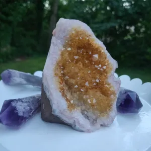 Citrine Geode Free Form, Cut Base (#5)