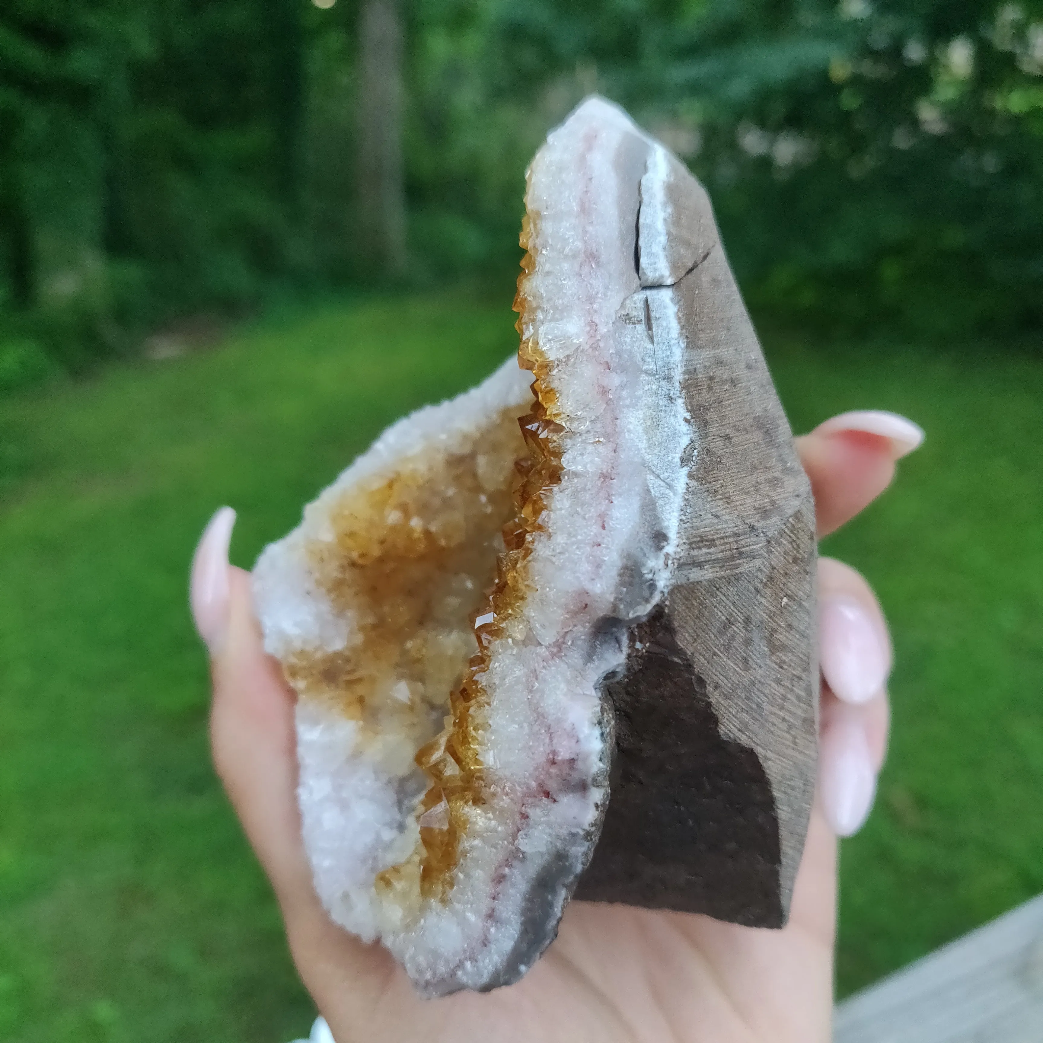 Citrine Geode Free Form, Cut Base (#5)