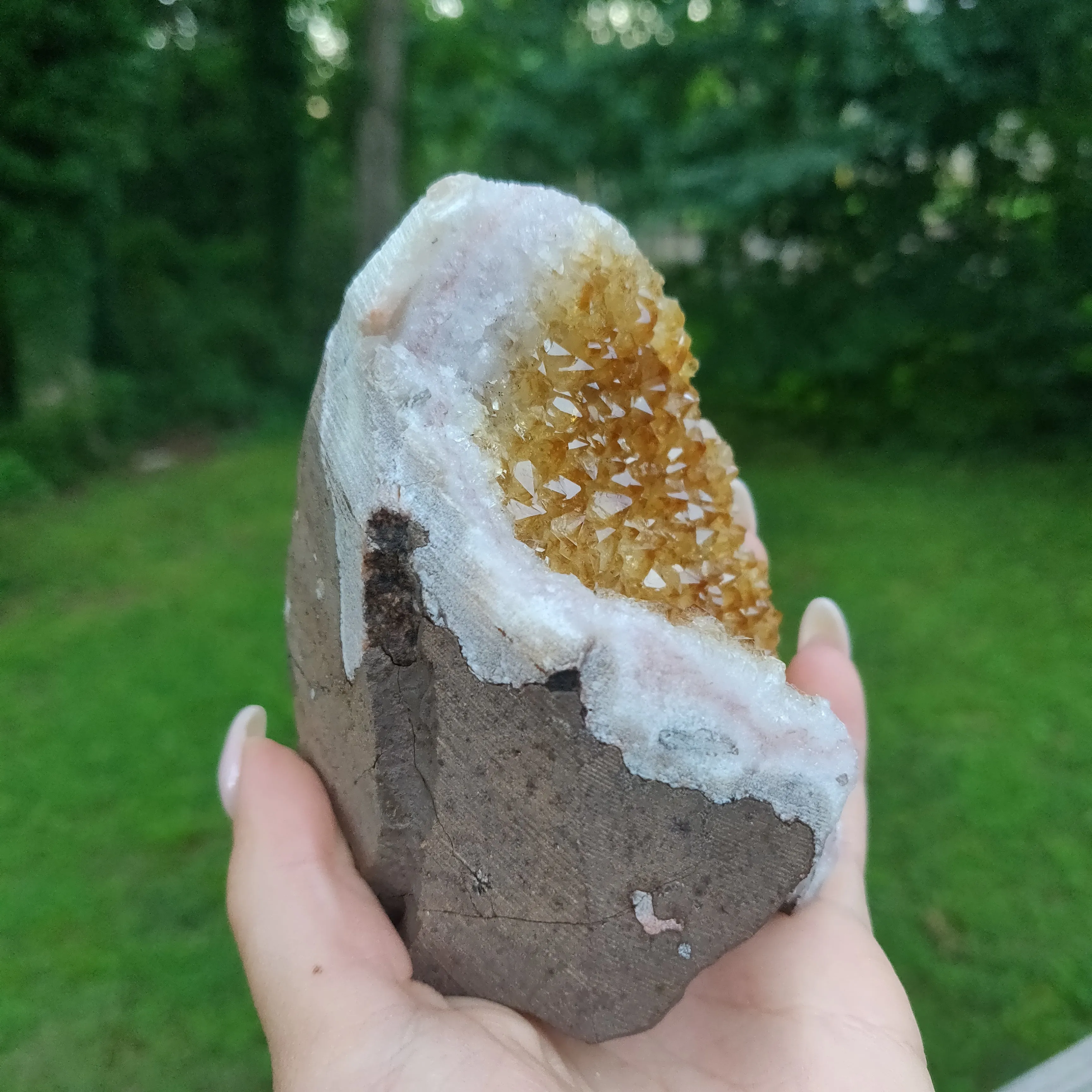 Citrine Geode Free Form, Cut Base (#5)