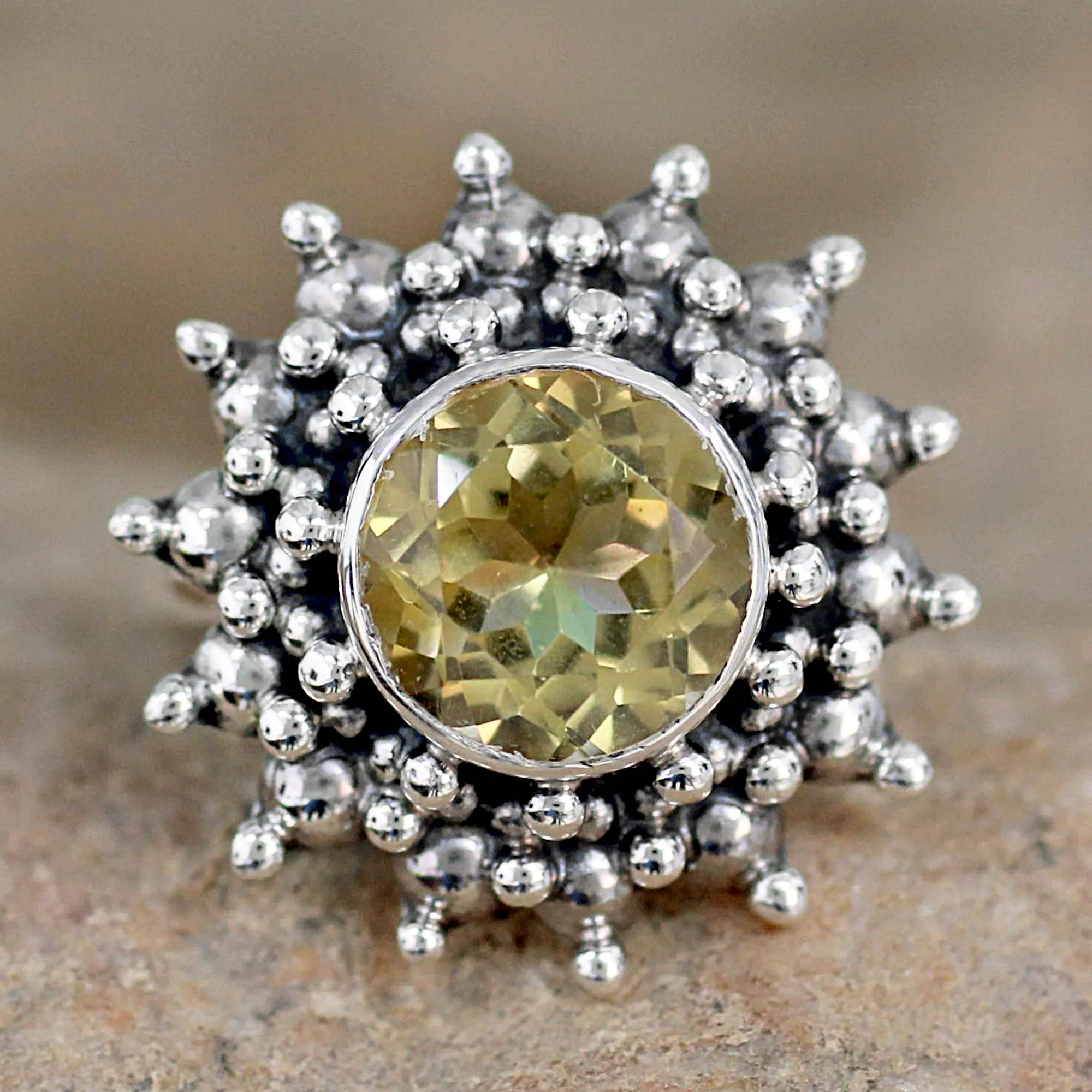 Citrine Jewelry Artisan Crafted Sterling Silver Jewelry - Star | NOVICA