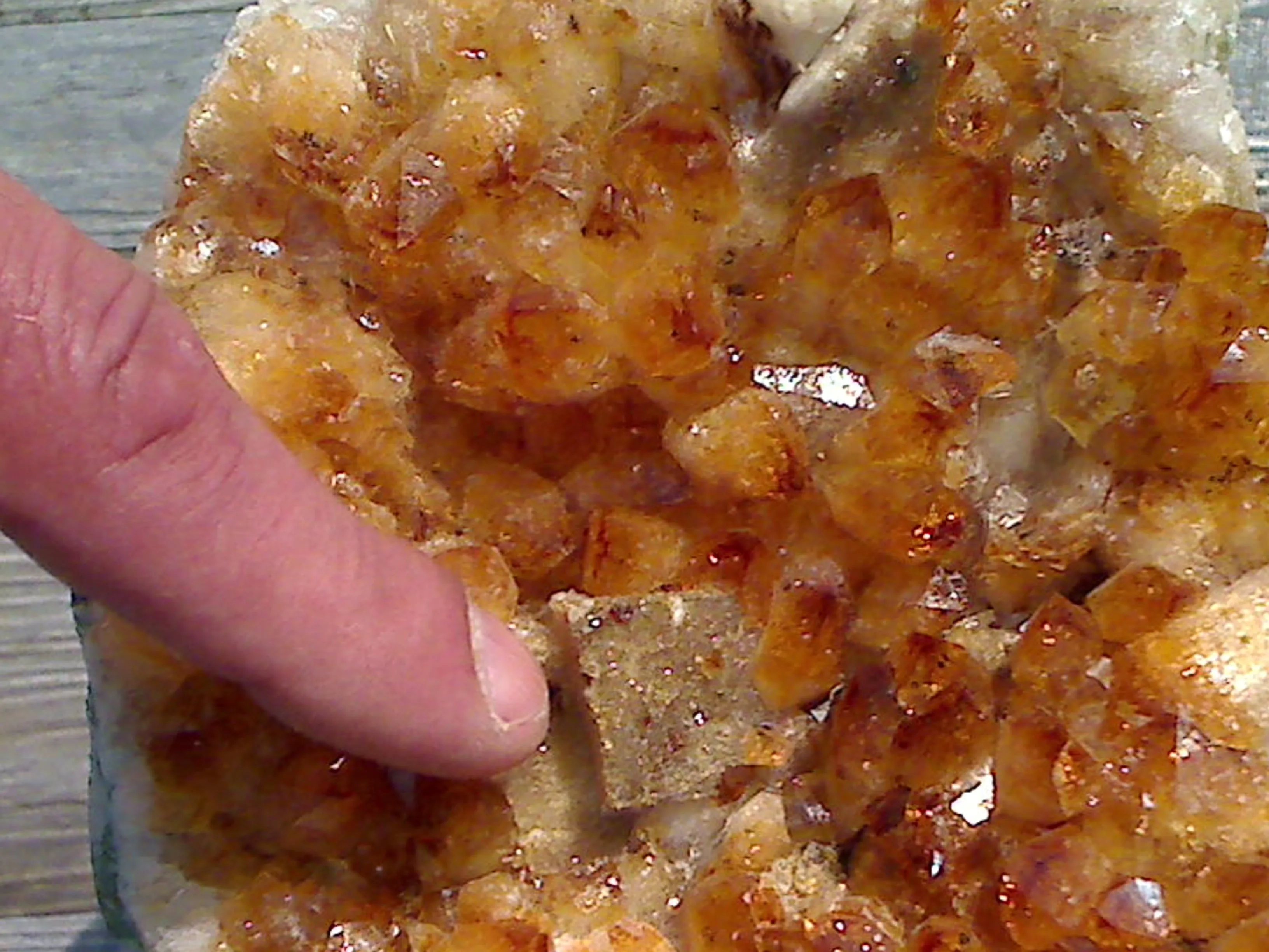 Citrine With Calcite 7"H x 5.5"W x 4"D Cut Base Specimen