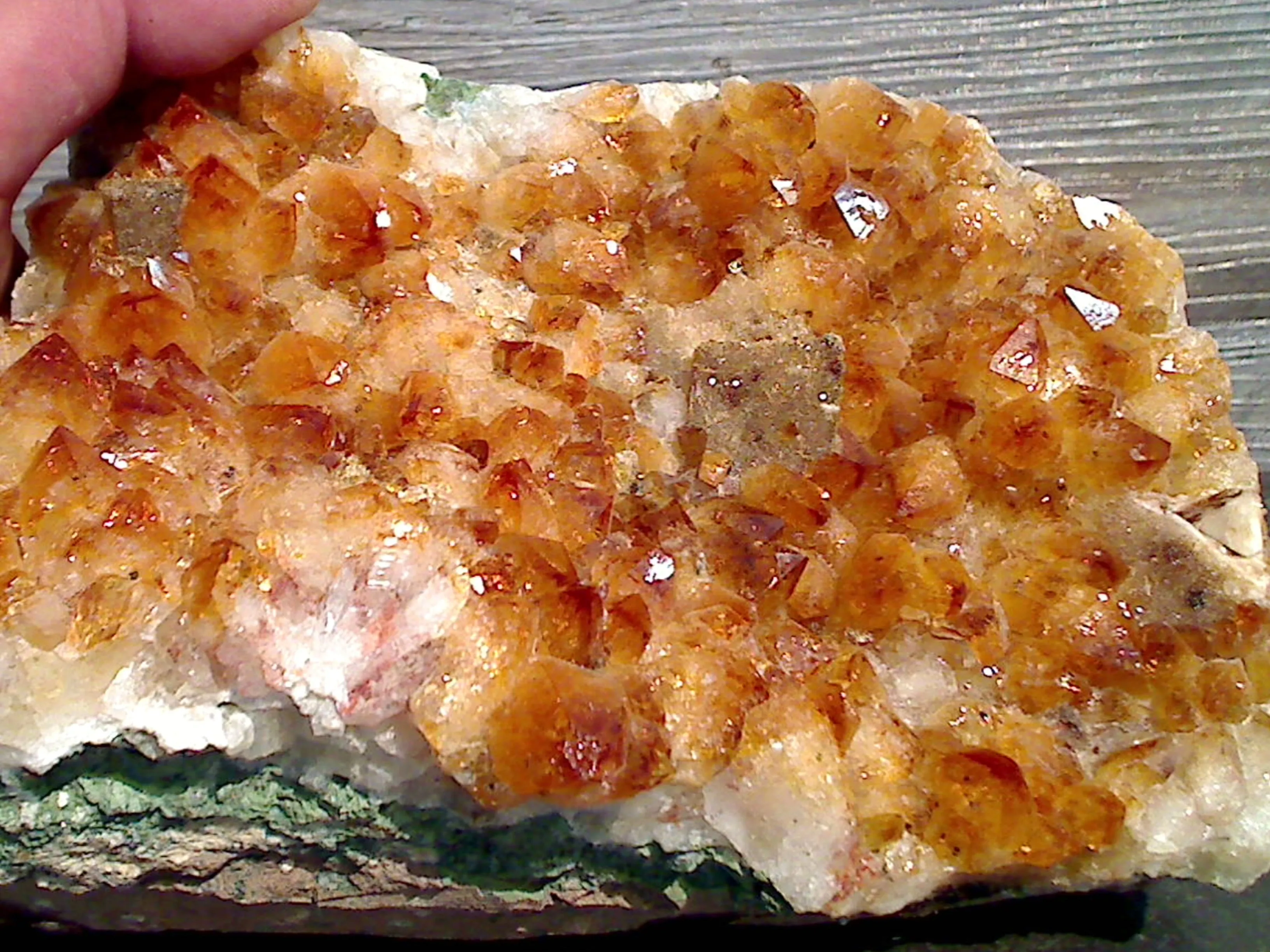 Citrine With Calcite 7"H x 5.5"W x 4"D Cut Base Specimen