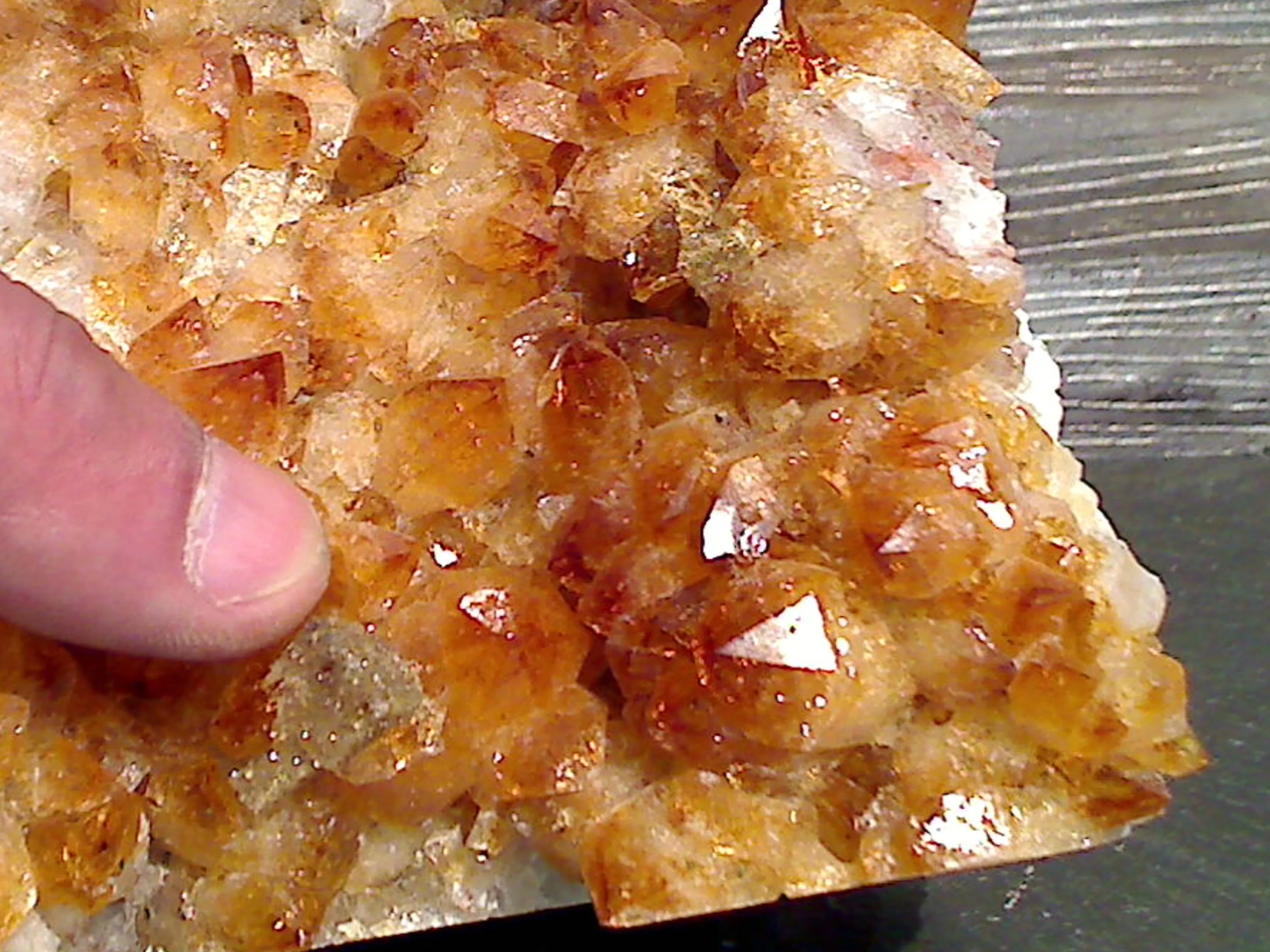 Citrine With Calcite 7"H x 5.5"W x 4"D Cut Base Specimen