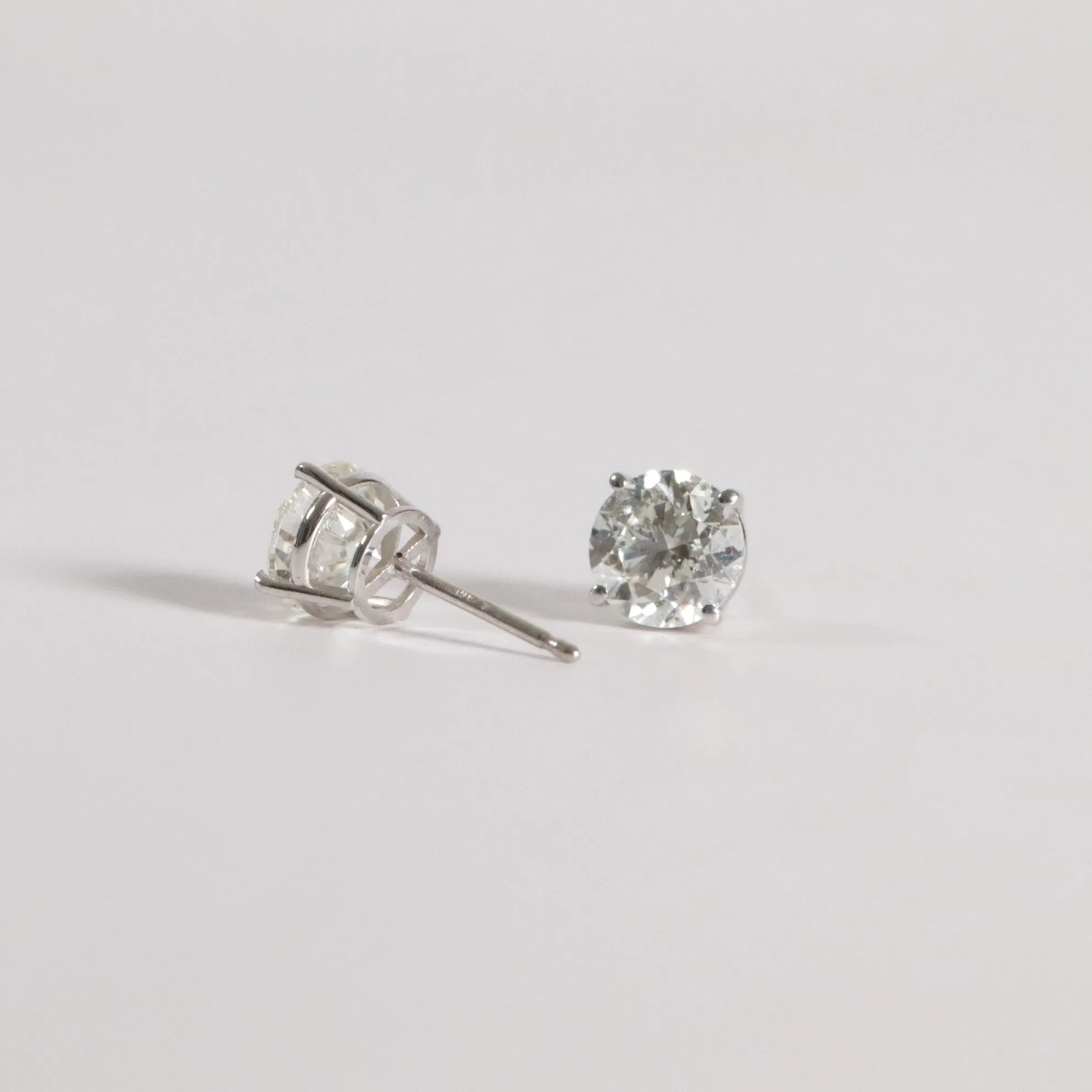 Classic Natural Diamond Studs - 4 Prong