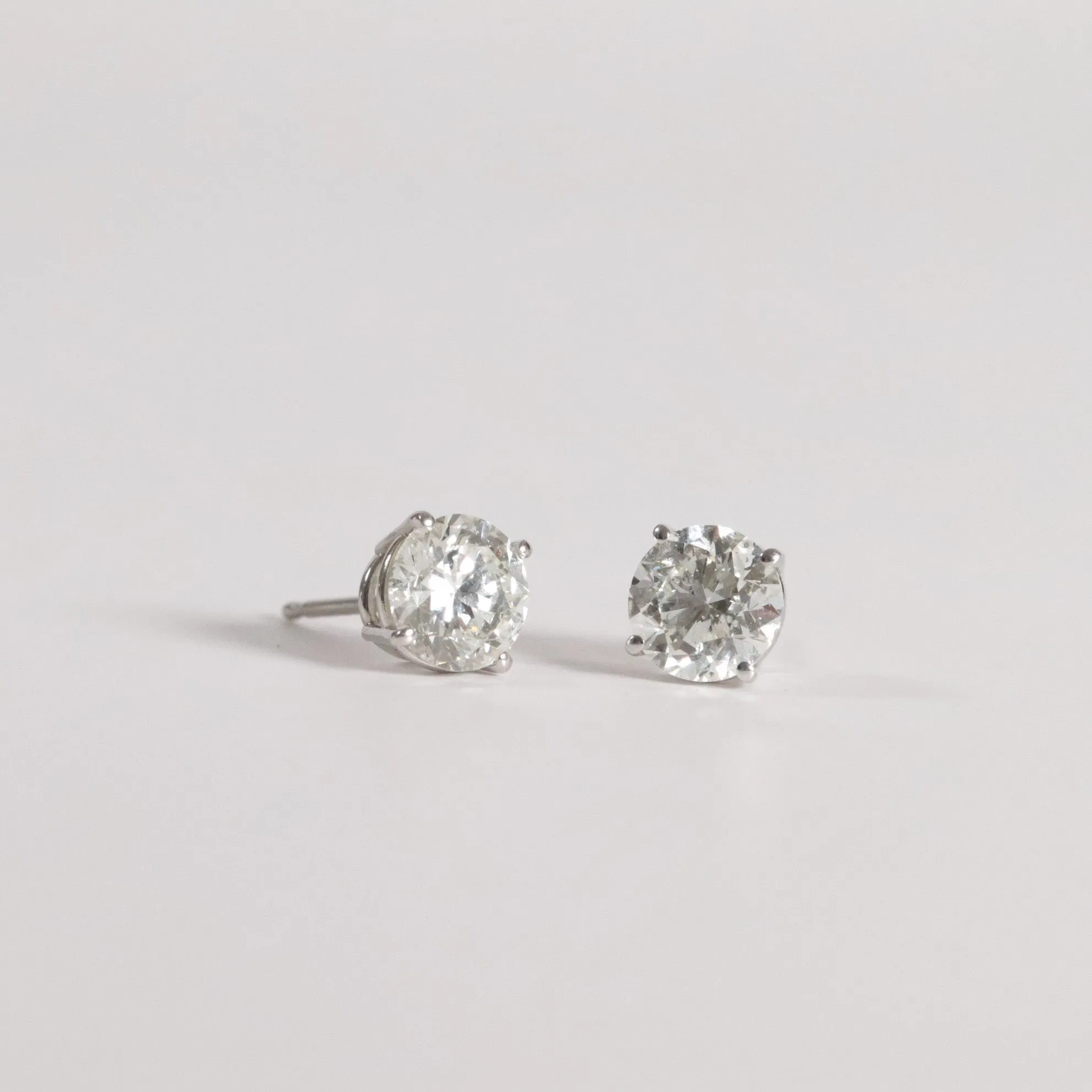 Classic Natural Diamond Studs - 4 Prong