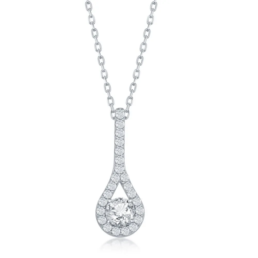 Cubic Zirconia Teardrop Shaped Pendant