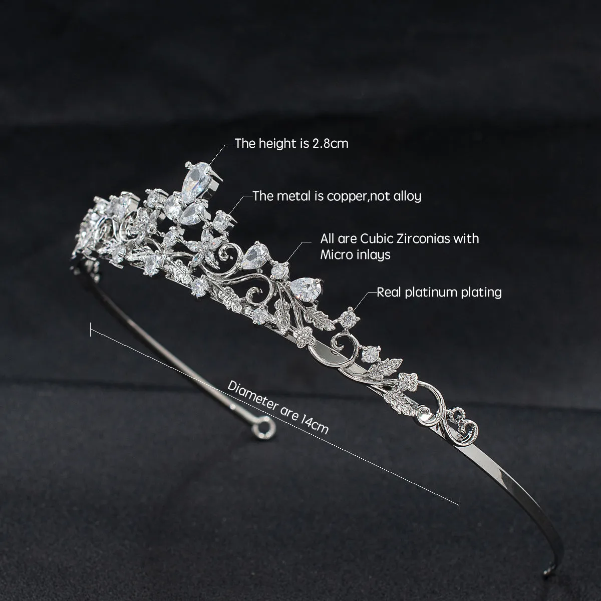 Cubic Zirconia Wedding Bridal Tiara Diadem Hair Accessories Jewelry CH10334