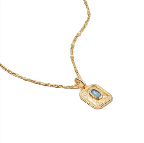 Daisy London DECEMBER BLUE TOPAZ BIRTHSTONE NECKLACE 18ct Gold Plate BS12_GP