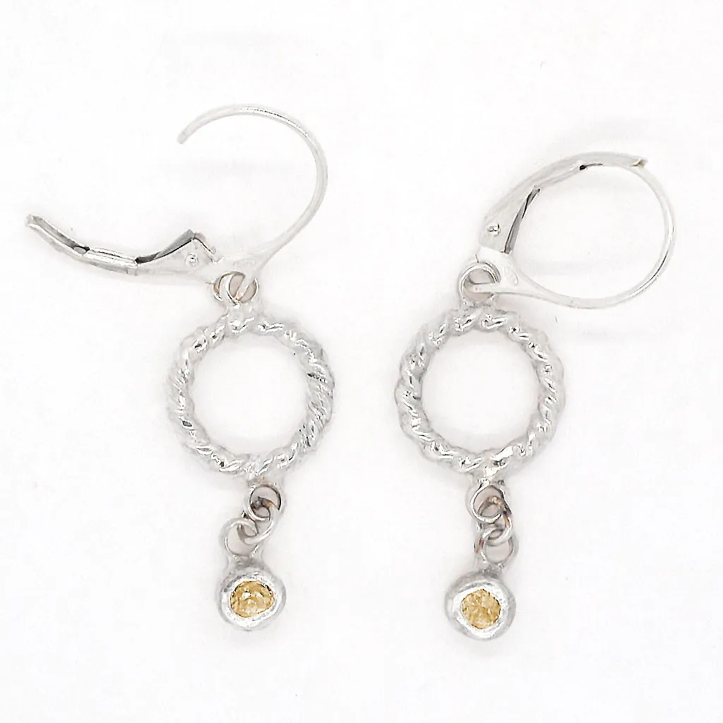 Dangle Citrine Twisted earrings