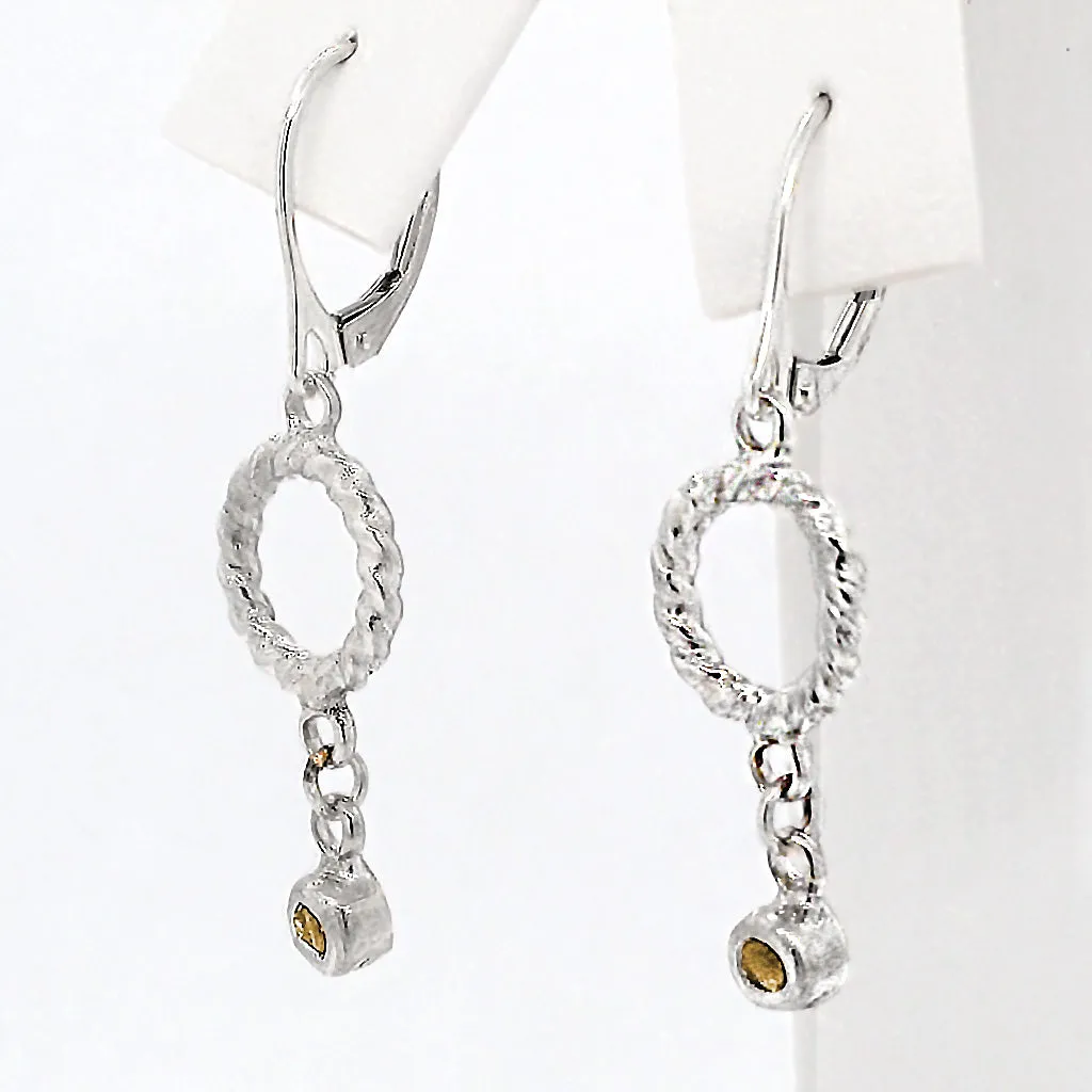 Dangle Citrine Twisted earrings