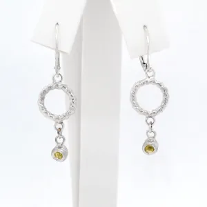 Dangle Citrine Twisted earrings