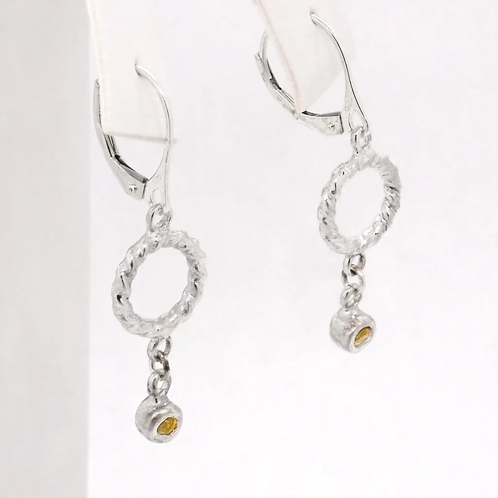 Dangle Citrine Twisted earrings