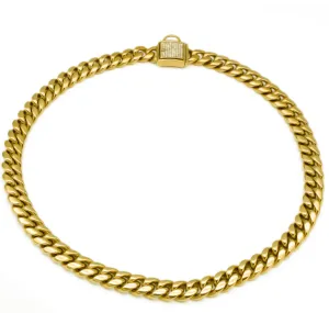 DIAMOND COVERED CLASP LOCK GOLD CUBAN LINK