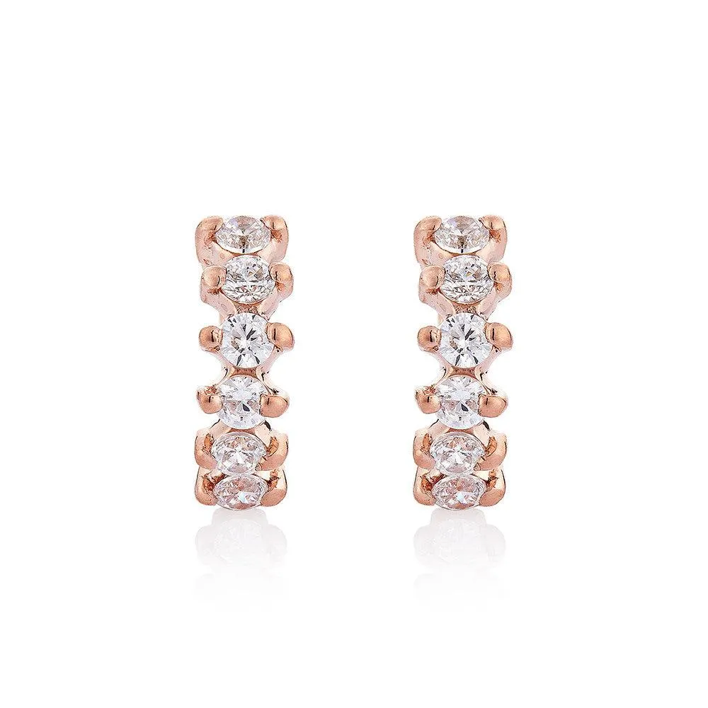 Diamond hoop Earrings - Pinkgold