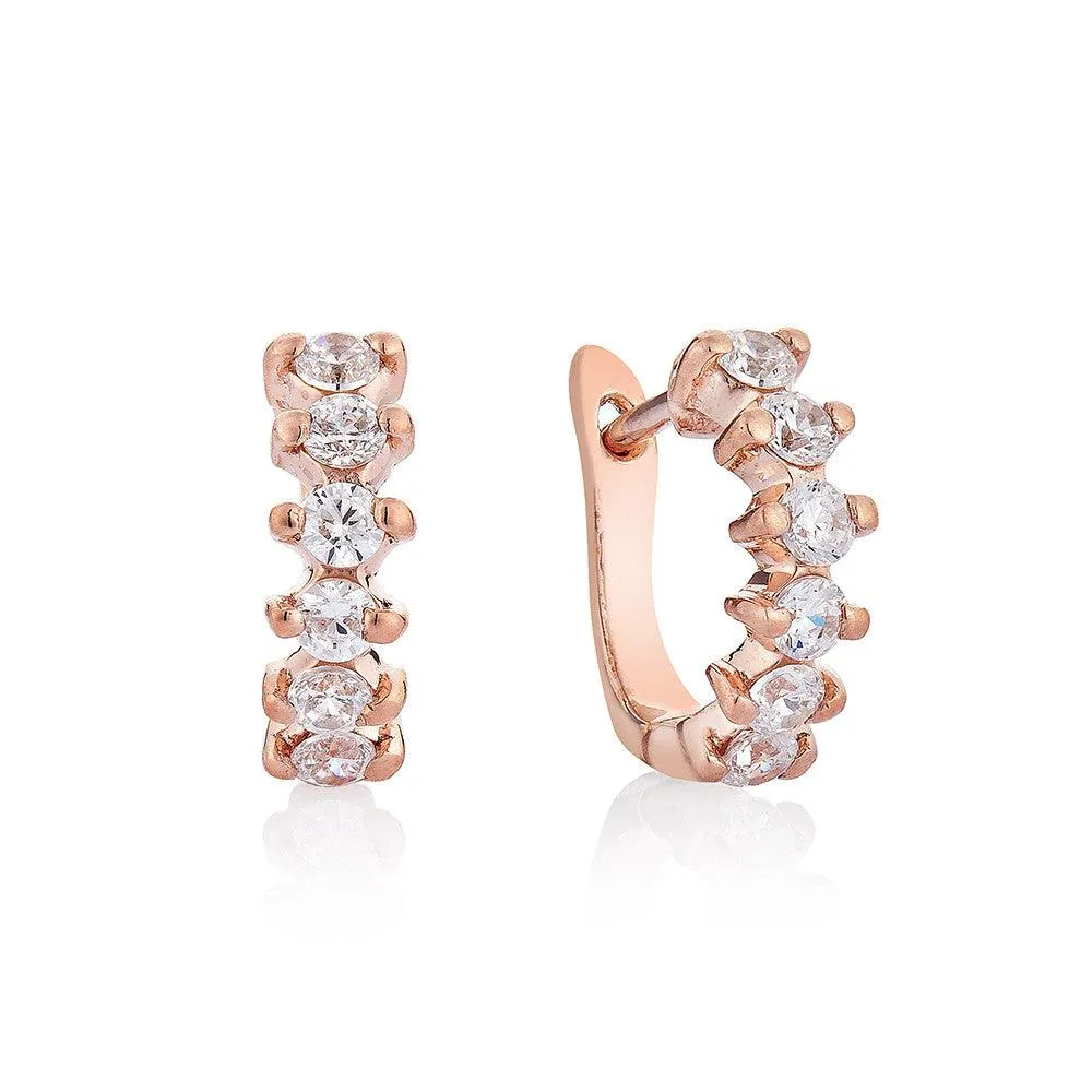 Diamond hoop Earrings - Pinkgold