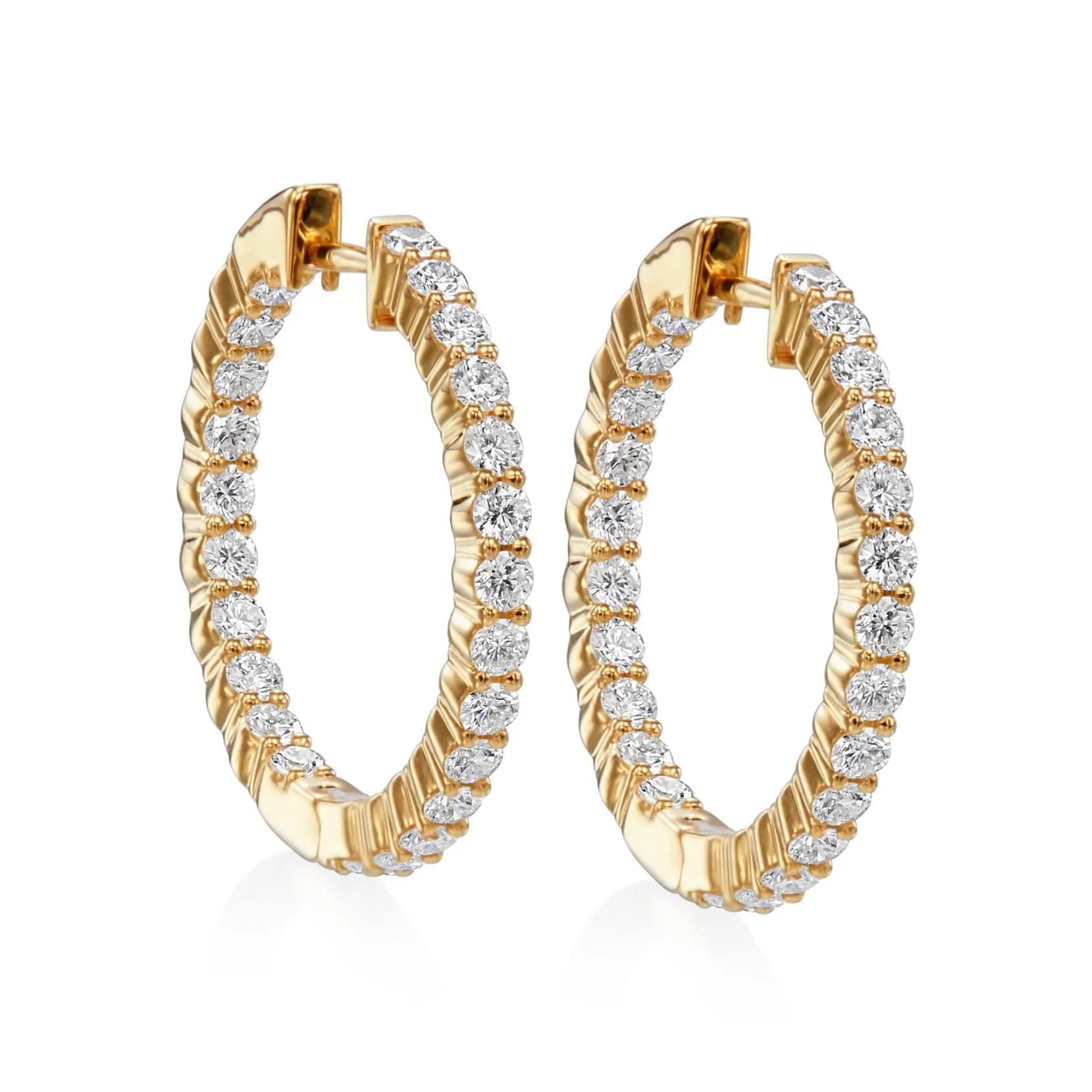 Diamond Inside-Outside Hoop Earrings