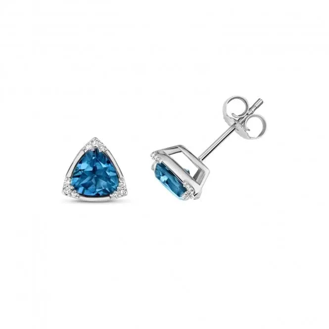 Diamond London Blue Topaz Stud Earrings ED274WLB