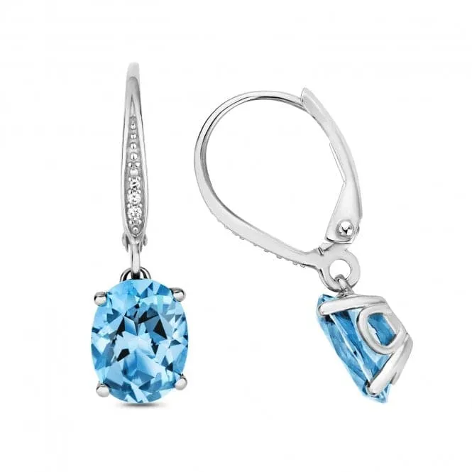 Diamond Swiss Blue Topaz Drops Earrings ED276WBT