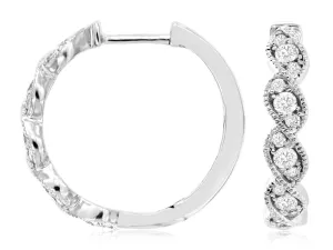 Diamond White Gold Hoop Earrings