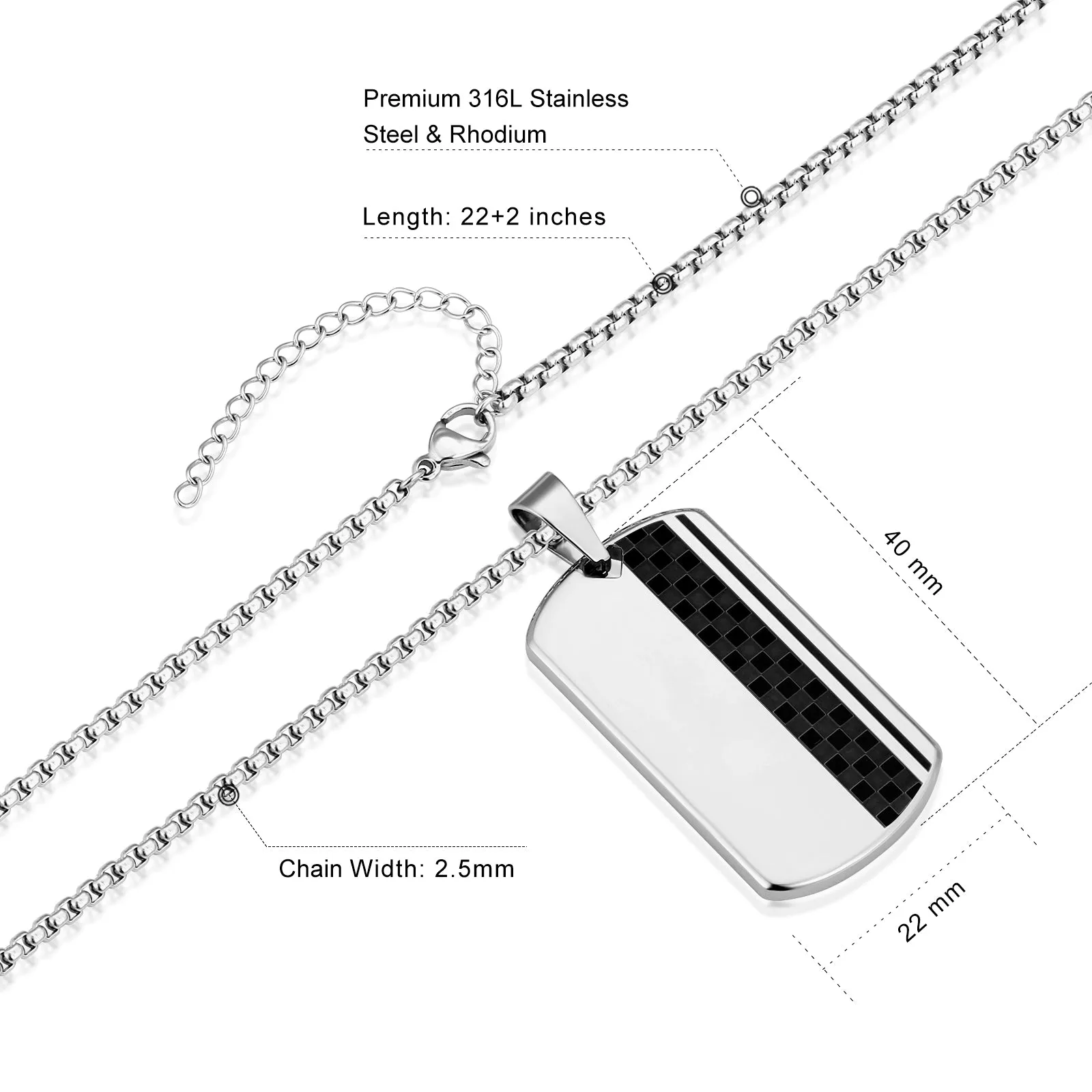 Dog Tag Pendant Necklace KRKC