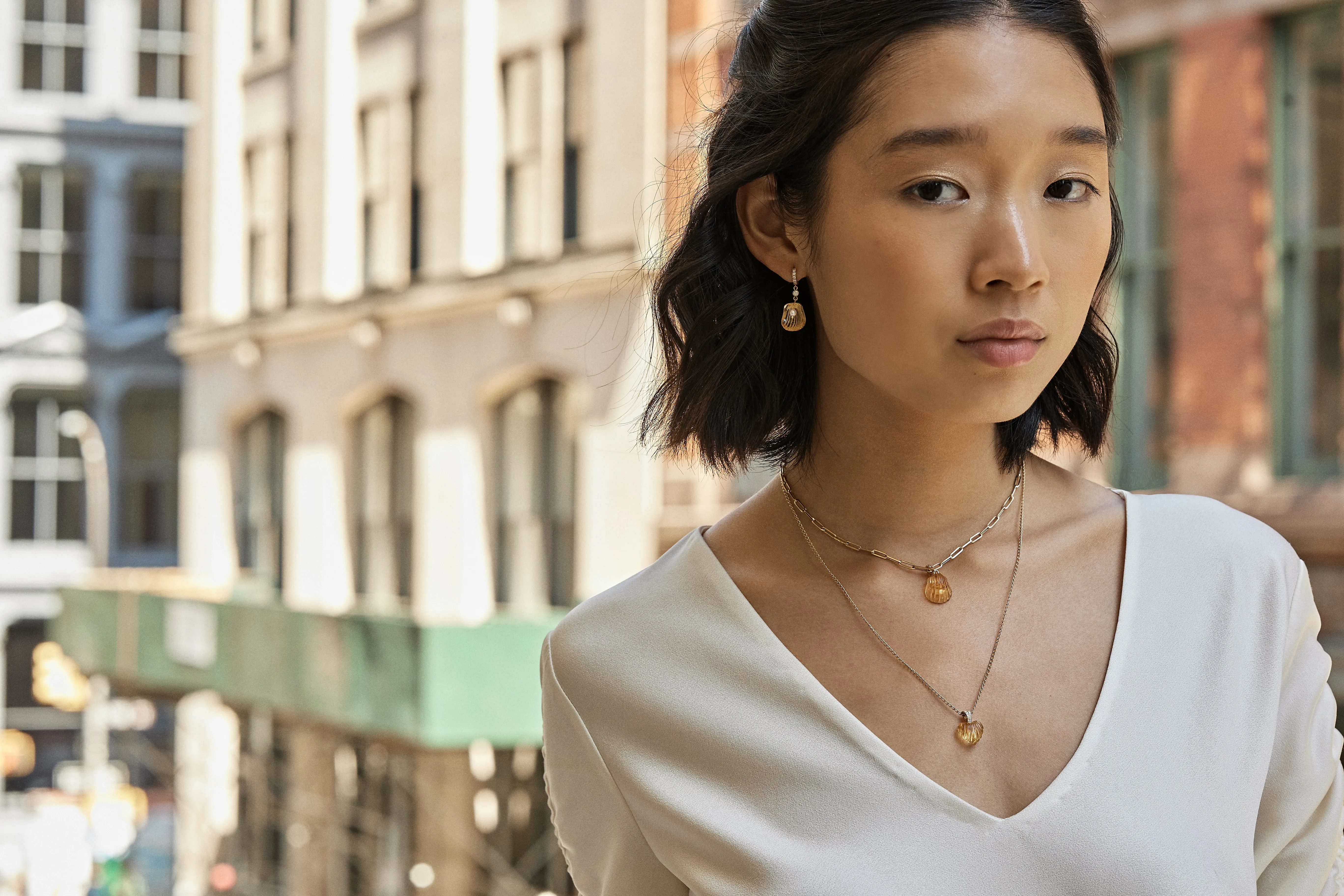 Dream Shell Pendant - Citrine