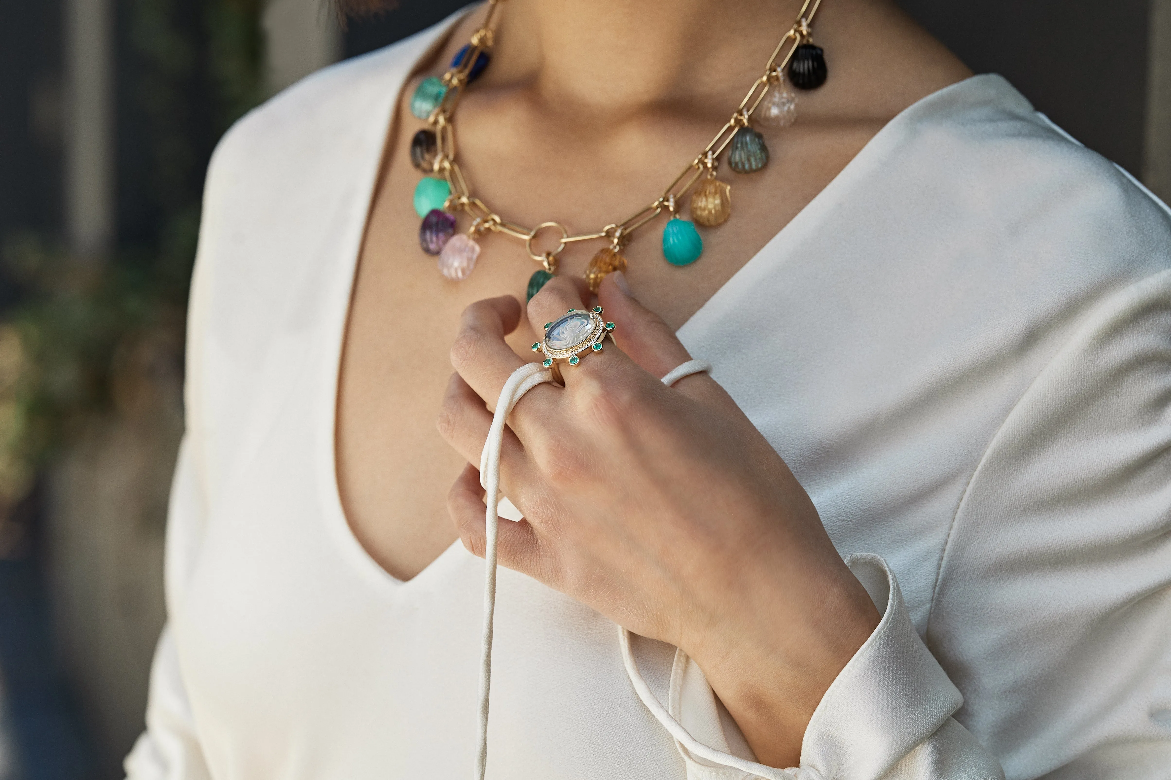 Dream Shell Pendant - Citrine