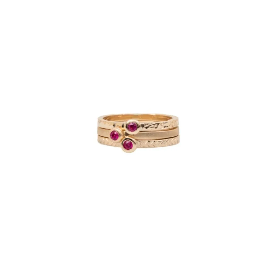 Earrings and Stacking Ruby Rings