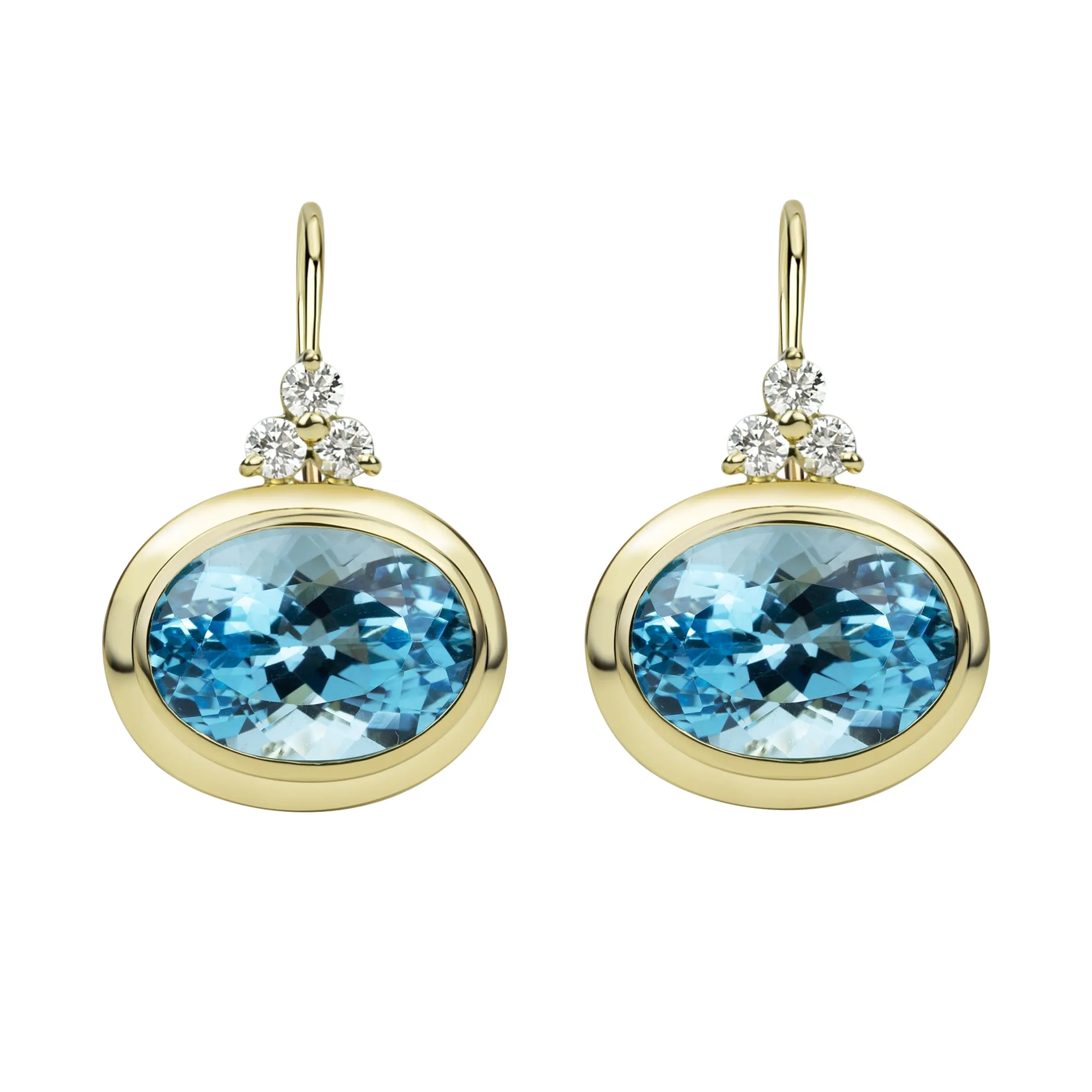 Earrings - Blue Topaz And Diamond