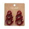 Erstwilder - Statement Marble Chain Earrings - Ruby Red