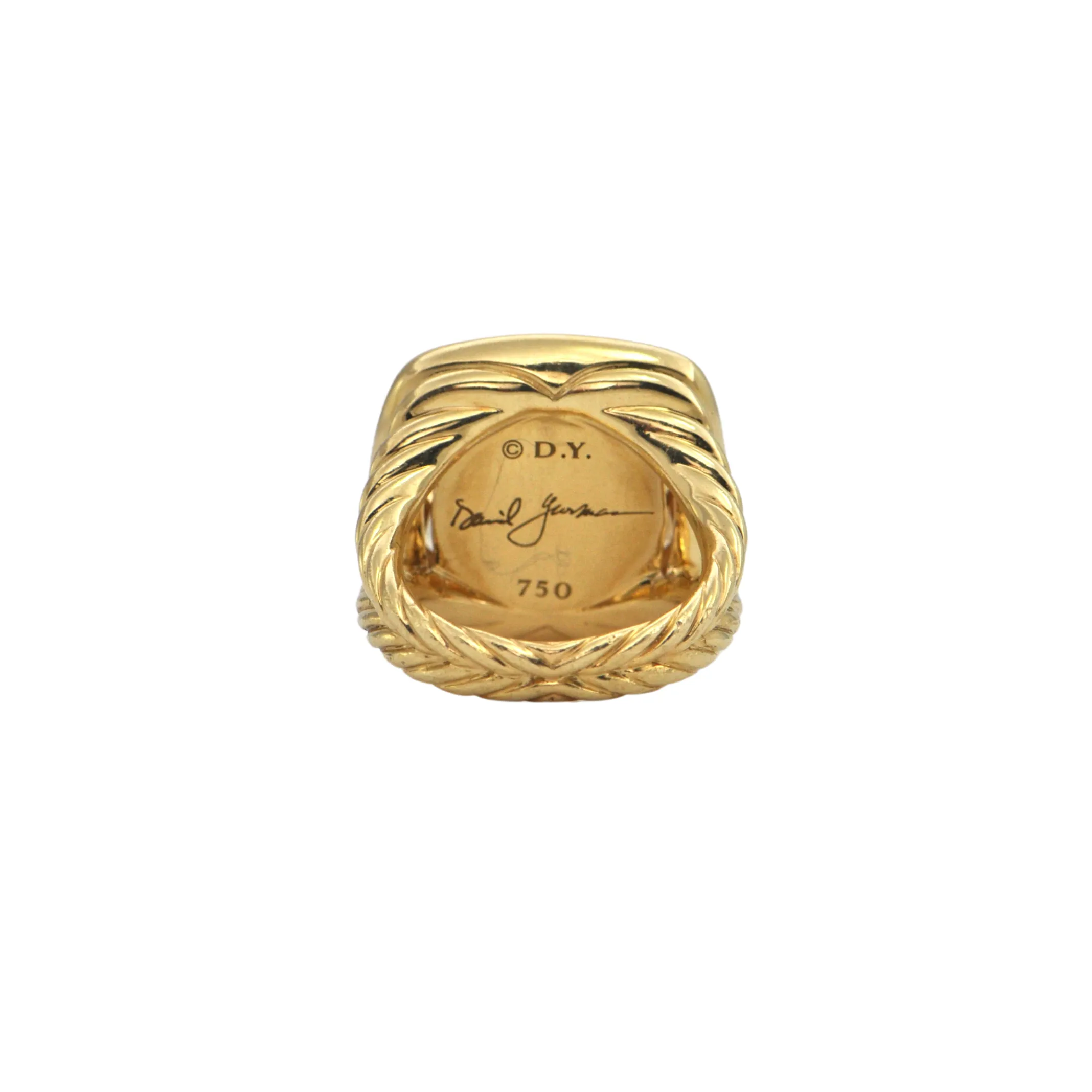 Estate David Yurman Albion Collection Citrine and Diamond 18K Gold Ring