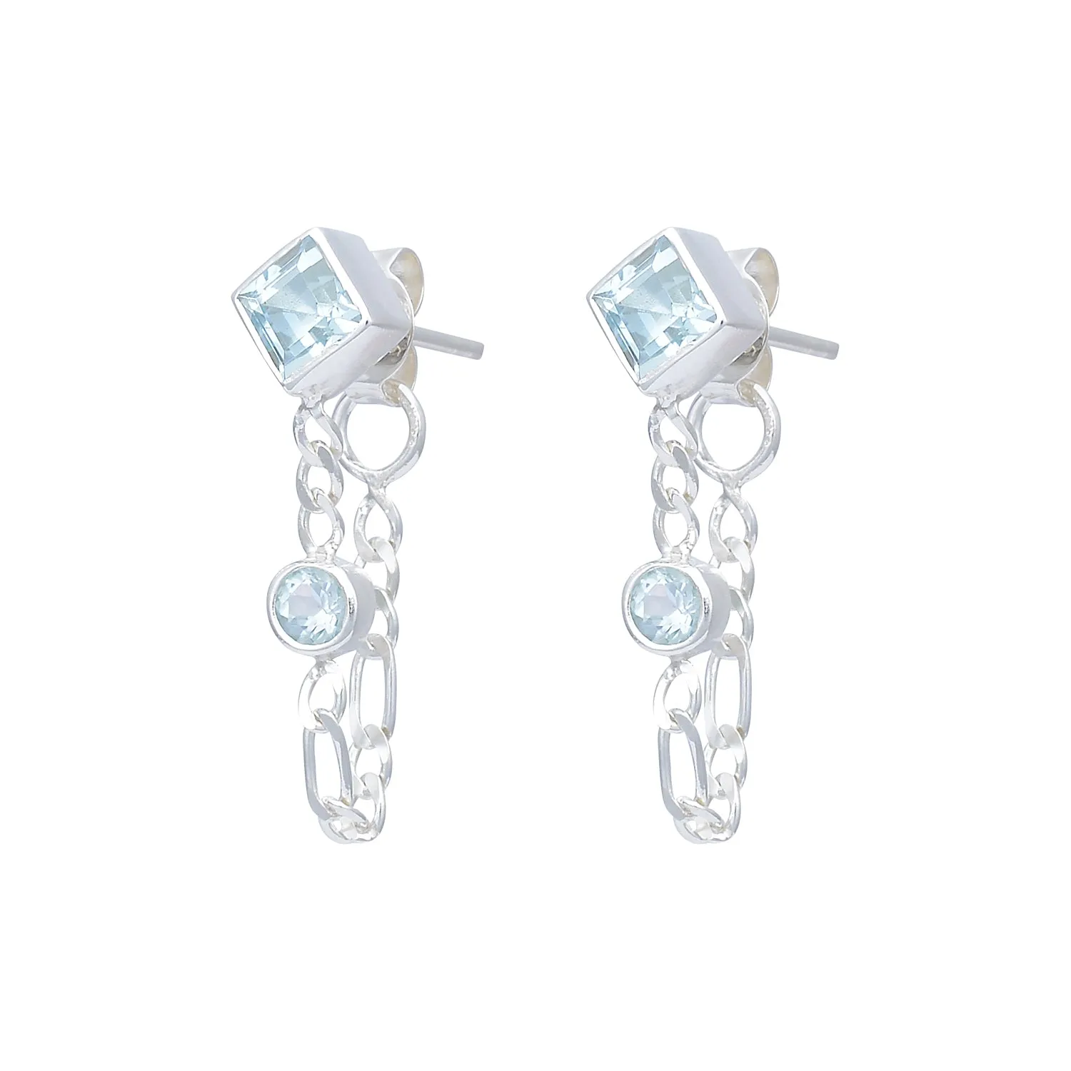 Evie Sterling Silver Blue Topaz Studs