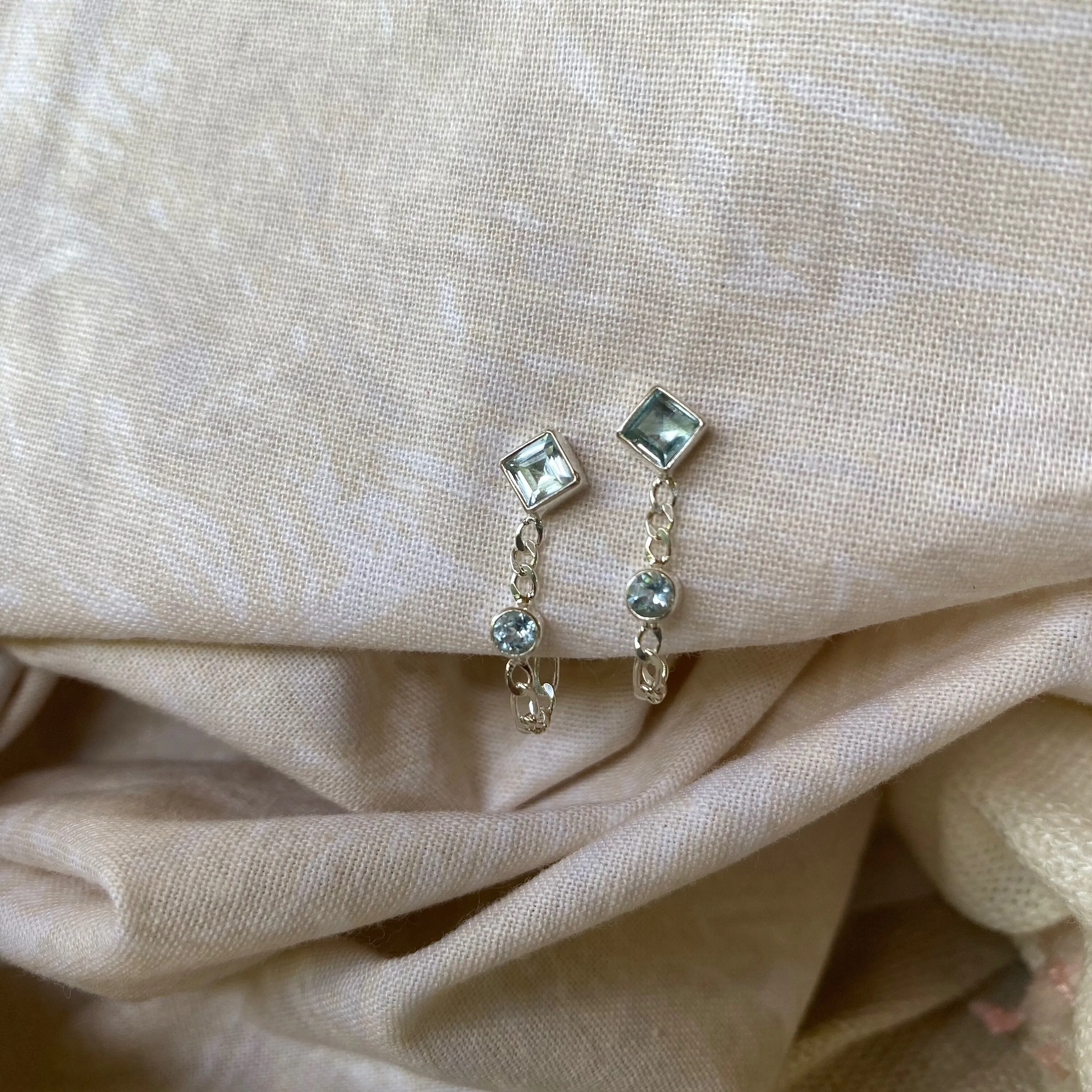 Evie Sterling Silver Blue Topaz Studs