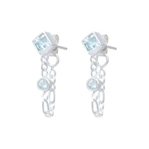 Evie Sterling Silver Blue Topaz Studs