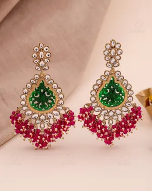 Fatima Kundan Dangler Earrings - RANG