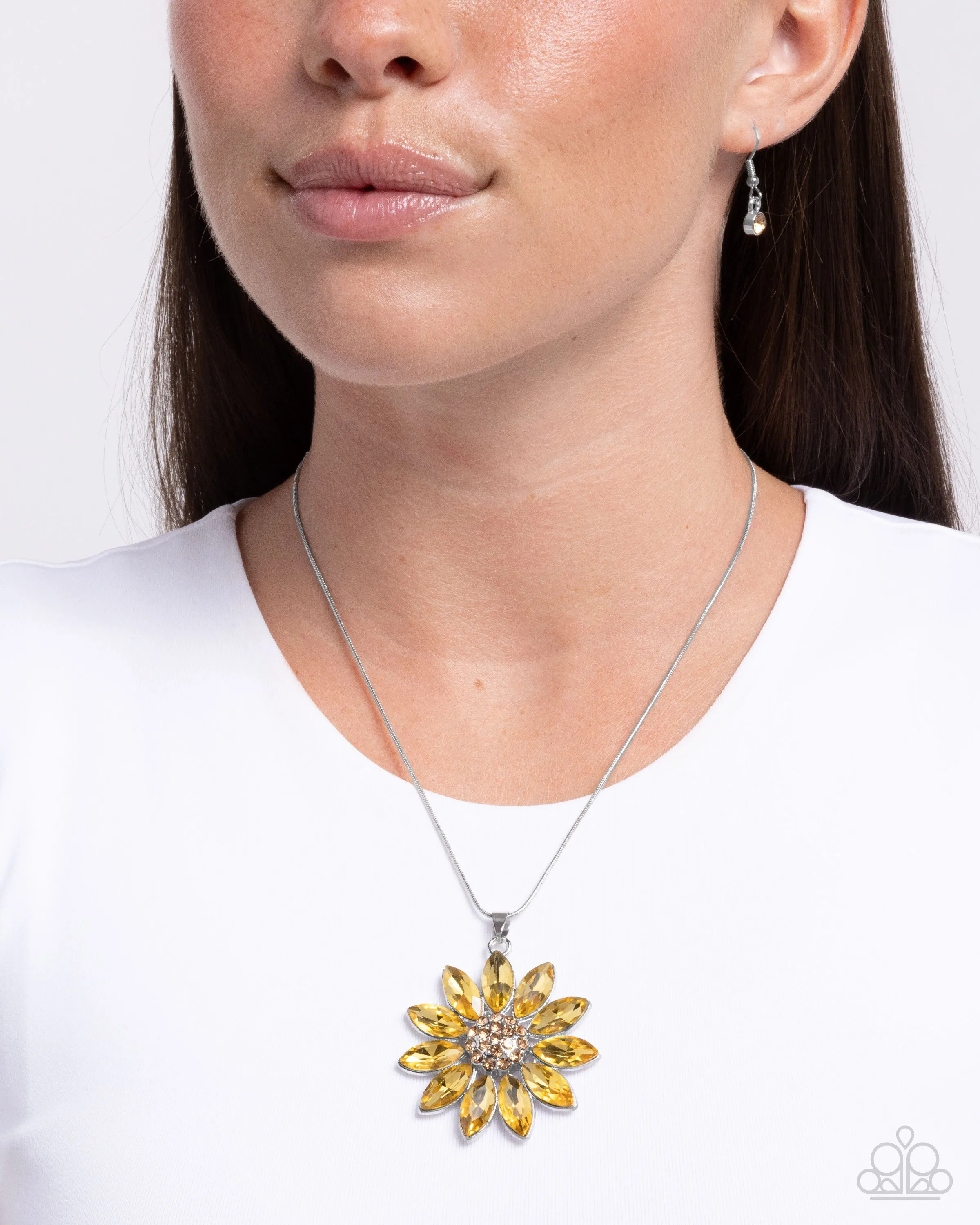 Fortunate Floral - Yellow Necklace - Paparazzi Accessories